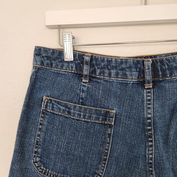 Y2K Old Navy Blue Jeans Mid Rise Denim Shorts 100% Cotton Utility Pockets 6/8 - Picture 5 of 8